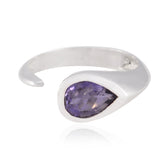 Amethyst Solitaire Egyptian Sterling Silver Purple Gems Featherlight Fairytale Ring Jewelry