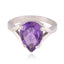 Amethyst Solitaire Russian Silver Purple Gems Minimal propsel Ring Jewellery