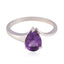 Amethyst Solitaire Korean 925 Sterling Silver Purple Gems Whisper thin Sophisticated Ring Jewelry