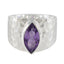 Amethyst Solitaire Moroccan 925 Sterling Silver Purple Gemstones Statement Signet Ring Jewelry