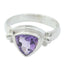 Amethyst Solitaire Australian Silver Purple Gemstones Slim Artisan Ring Jewelry