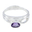 Amethyst Solitaire American Silver Purple Gemstones Whisper thin Modern Ring Jewelry
