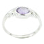 Amethyst Solitaire Korean Silver Purple Gemstone Delicate Feminine Ring Jewelry