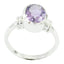 Amethyst Solitaire Indian 925 Sterling Silver Purple Gems Classic Sophisticated Ring Jewellery