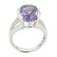 Amethyst Solitaire German 925 Silver Purple Gemstone Mid weight Fairytale Ring Jewelry