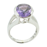 Amethyst Solitaire German 925 Silver Purple Gemstone Mid weight Fairytale Ring Jewelry