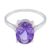 Amethyst Solitaire American Sterling Silver Purple Gems Whisper thin Modern Ring Jewellery