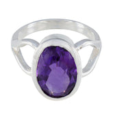 Amethyst Solitaire Egyptian 925 Silver Purple Gemstone Mid weight Sophisticated Ring Jewellery