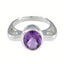 Amethyst Solitaire African Sterling Silver Purple Gemstones Mid weight Graceful Ring Jewellery