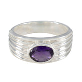 Amethyst Solitaire Indian Sterling Silver Purple Gemstones Eye catching valentine Ring Jewelry