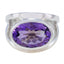 Amethyst Solitaire Indian Sterling Silver Purple Gemstones Essential Contemporary Ring Jewelry