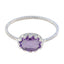 Amethyst Solitaire Japanese Silver Purple Gems Elegant Twist Ring Jewelry