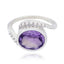 Amethyst Solitaire Moroccan 92.5 Silver Purple Gemstone Classic Feminine Ring Jewellery