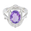 Amethyst Solitaire German Sterling Silver Purple Gemstone Tiny Artisan Ring Jewellery