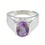 Amethyst Solitaire Indian Sterling Silver Purple Gemstones Versatile Cultural Ring Jewelry