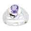 Amethyst Solitaire Italian Silver Purple Gemstones Whisper thin Filigree Ring Jewellery