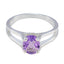 Amethyst Solitaire African 925 Sterling Silver Purple Gemstone Slim Boho Ring Jewelry
