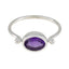 Amethyst Solitaire American 92.5 Silver Purple Gems Dainty Trendy Ring Jewelry