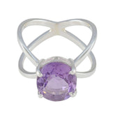 Amethyst Solitaire African 92.5 Silver Purple Gemstone Tiny Ethnic Ring Jewellery