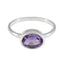 Amethyst Solitaire Japanese Silver Purple Gems Dainty Contemporary Ring Jewelry