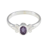 Amethyst Solitaire American 925 Silver Purple Gems Dainty Trendy Ring Jewellery