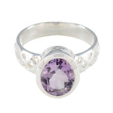 Amethyst Solitaire Egyptian 92.5 Silver Purple Gemstones Featherlight Boho Ring Jewelry