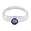 Amethyst Solitaire Japanese 925 Silver Purple Gems Whisper thin Modern Ring Jewelry