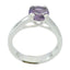 Amethyst Solitaire Egyptian Sterling Silver Purple Gems Slim Romantic Ring Jewellery