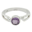 Amethyst Solitaire Japanese 925 Silver Purple Gemstones Whisper thin Contemporary Ring Jewellery