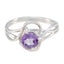 Amethyst Solitaire Korean Sterling Silver Purple Gemstone Delicate Trendy Ring Jewellery