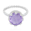 Amethyst Solitaire German 92.5 Silver Purple Gemstone Slim Fairytale Ring Jewelry