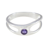 Amethyst Solitaire American 92.5 Silver Purple Gems Whisper thin Abstract Ring Jewelry