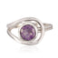 Amethyst Solitaire Russian 925 Silver Purple Gemstones Slim Romantic Ring Jewelry