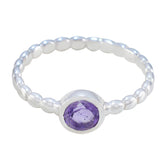 Amethyst Solitaire African 925 Silver Purple Gems Slim Trendy Ring Jewelry