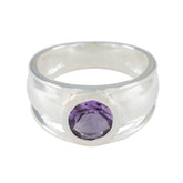 Amethyst Solitaire Egyptian 92.5 Silver Purple Gems Classic Abstract Ring Jewellery