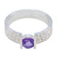 Amethyst Solitaire Indian 92.5 Silver Purple Gemstones Tiny Sophisticated Ring Jewellery