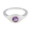 Amethyst Solitaire German Silver Purple Gems Featherlight Feminine Ring Jewelry