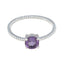 Amethyst Solitaire American 925 Silver Purple Gemstones Delicate Twist Ring Jewelry