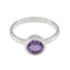 Amethyst Solitaire American Silver Purple Gems Dainty Trendy Ring Jewelry