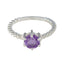 Amethyst Solitaire Moroccan Silver Purple Gemstones Featherlight Twist Ring Jewellery