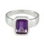 Amethyst Solitaire Moroccan 925 Silver Purple Gems Slim Abstract Ring Jewellery