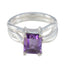Amethyst Solitaire Russian Silver Purple Gemstones Minimal Romantic Ring Jewellery