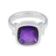 Amethyst Solitaire Indian 925 Sterling Silver Purple Gemstones Eye catching Trendy Ring Jewellery
