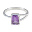 Amethyst Solitaire Korean Silver Purple Gemstone Whisper thin Contemporary Ring Jewellery