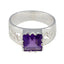 Amethyst Solitaire Russian 925 Sterling Silver Purple Gemstones Classic Graceful Ring Jewellery