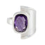 Amethyst Solitaire African Silver Purple Gemstones Essential Contemporary Ring Jewelry