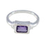 Amethyst Solitaire Japanese Sterling Silver Purple Gemstones Whisper thin Glamorous Ring Jewelry