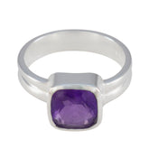 Amethyst Solitaire Moroccan 92.5 Silver Purple Gemstones Tiny Glamorous Ring Jewellery