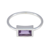 Amethyst Solitaire Japanese 925 Sterling Silver Purple Gemstone Delicate Glamorous Ring Jewellery