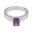 Amethyst Solitaire African 925 Silver Purple Gemstones Eye catching Abstract Ring Jewellery